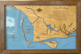 Saint Joseph Bay, Florida - Coastal Map - laser cut wood map