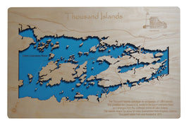 Thousand Islands - laser cut wood map
