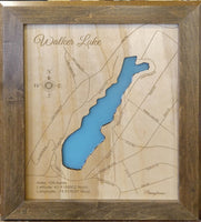 Walker Lake, Pennsylvania - laser cut wood map