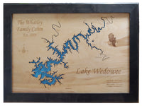 Lake Wedowee, Alabama - laser cut wood map